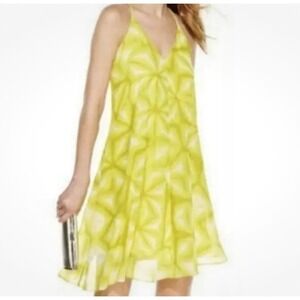 Calvin Klein Womens Sleeveless V Neck Sundress Citron Yellow Dress Sz 6